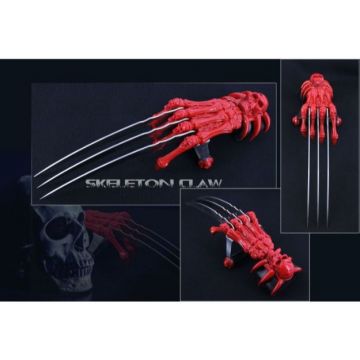 Red Skull & Bones Gauntlet Style Hand Claws